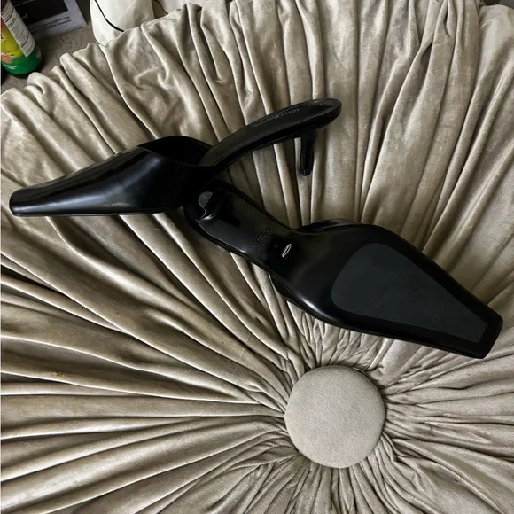 Tony Bianco Sleek Black Mules - Picture 7 of 8